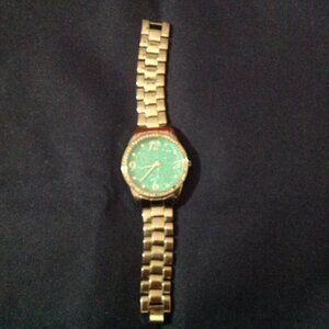Vintage Unisex Silver Tone Wristwatch with Rhinestone Bezel